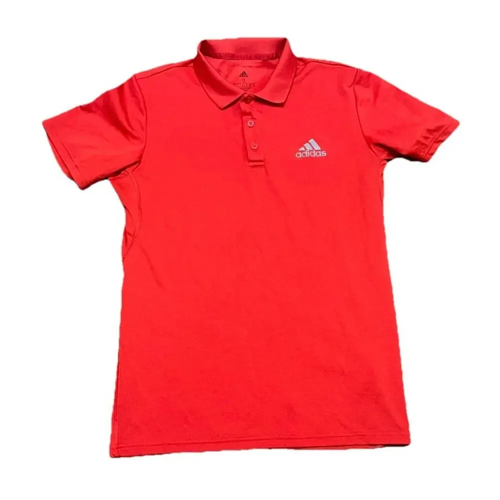 adidas Red Polo Shirt with White Logo
